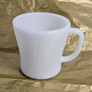 Vtg Federal Glass White Milk Coffee Mug D-Handle Heat Proof USA Made Diner's Cup